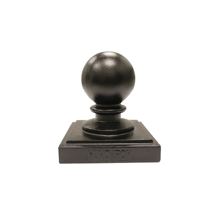 Nuvo Iron 5 1/2in x 5 1/2in Ball Post Cap. No Discounts, Aluminum, 12PK PCB04-MP12